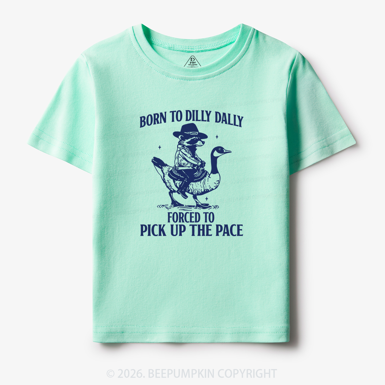 Born To Dilly Dally Retro Racoon Goose Toddler&Kid's Tees