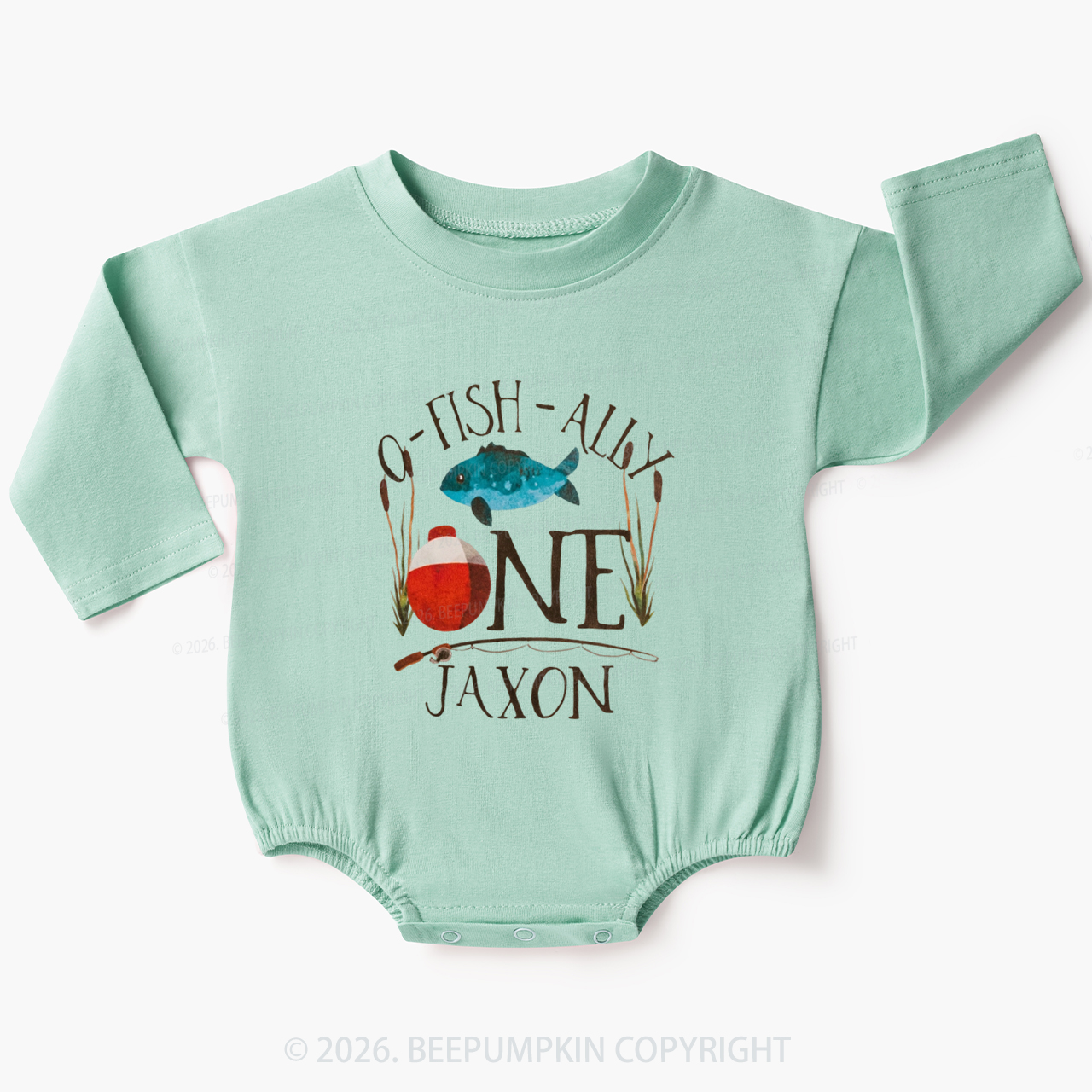 Personalized O-Fish-Ally Fish Birthday Baby Bubble Romper
