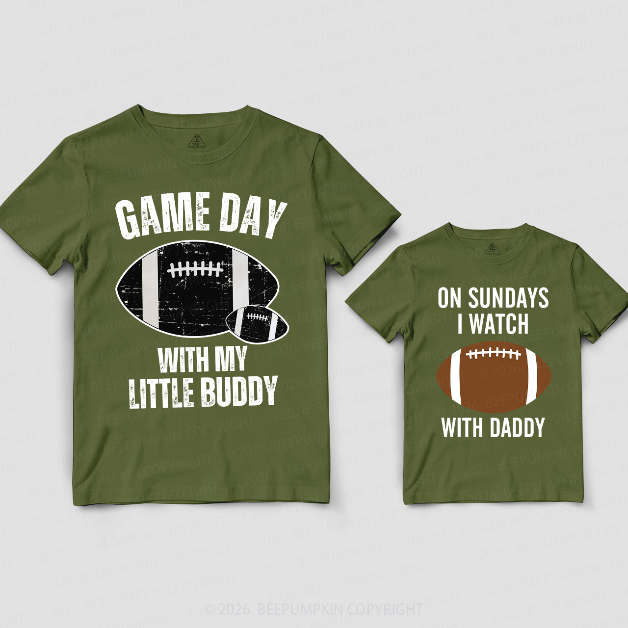 Game Day With My Little Buddy Dad and me Matching Gift Shirt