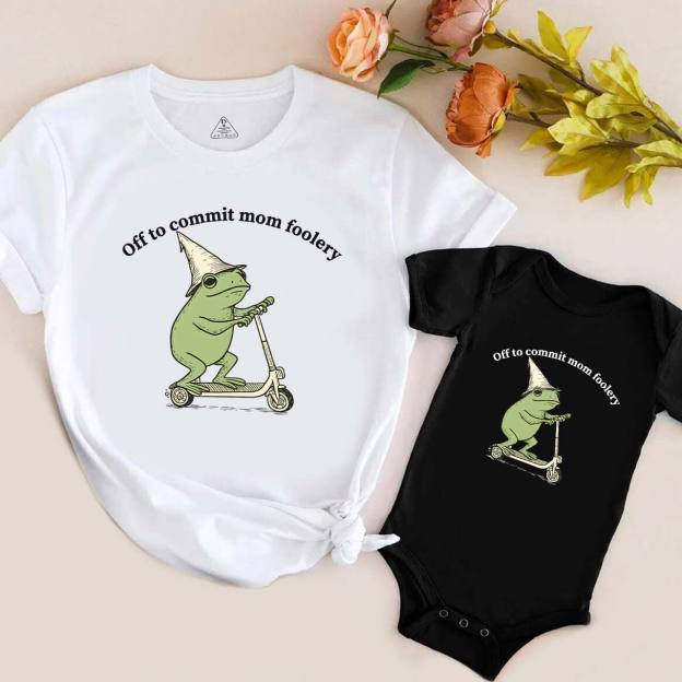 Funny Mama and Mini Frog Mom&Me Matching T-Shirts