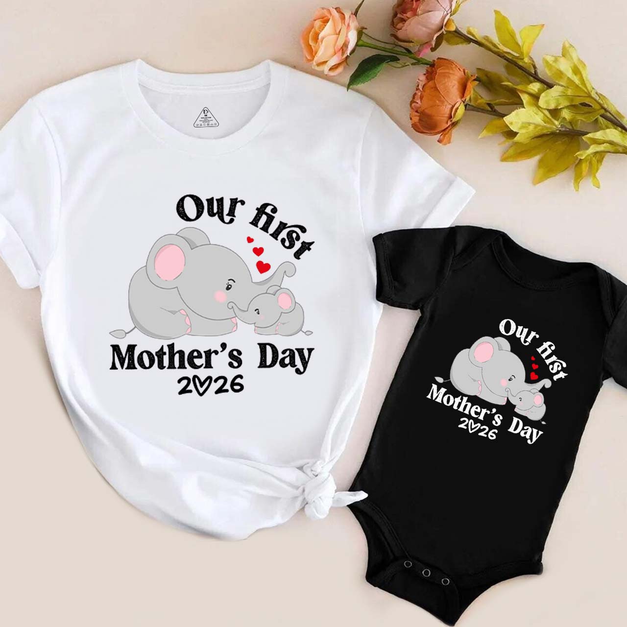 Our First Mothers Day Elephant Mom&Me Matching T-Shirts