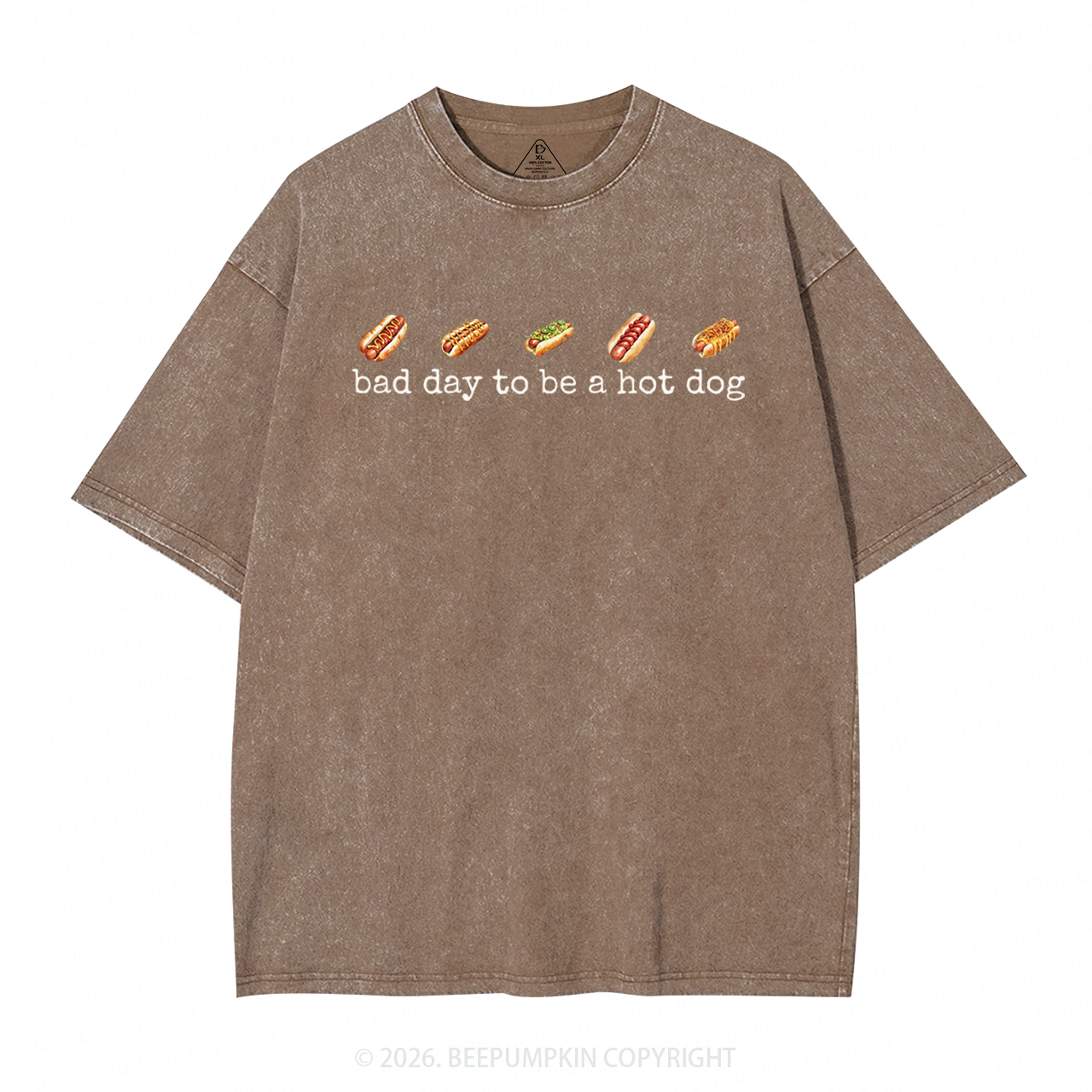 Bad Day to Be a Hot Dog Adult Washed T-Shirts