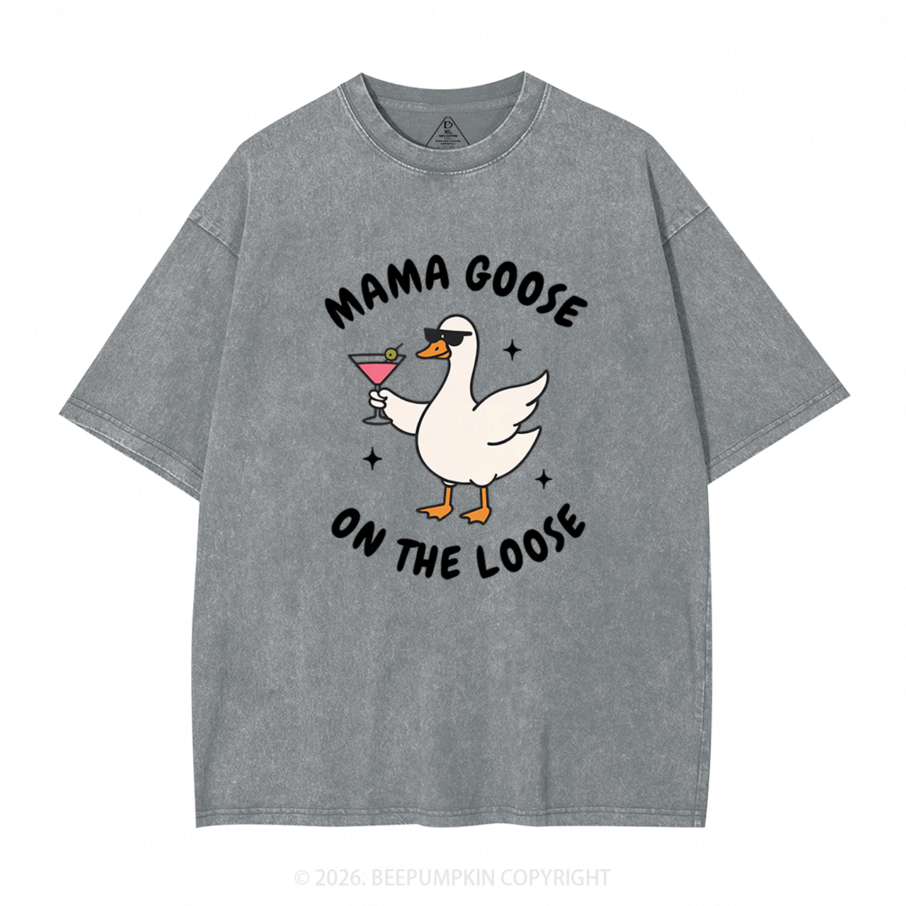 Mama Goose On the Loose Adult Washed T-Shirts