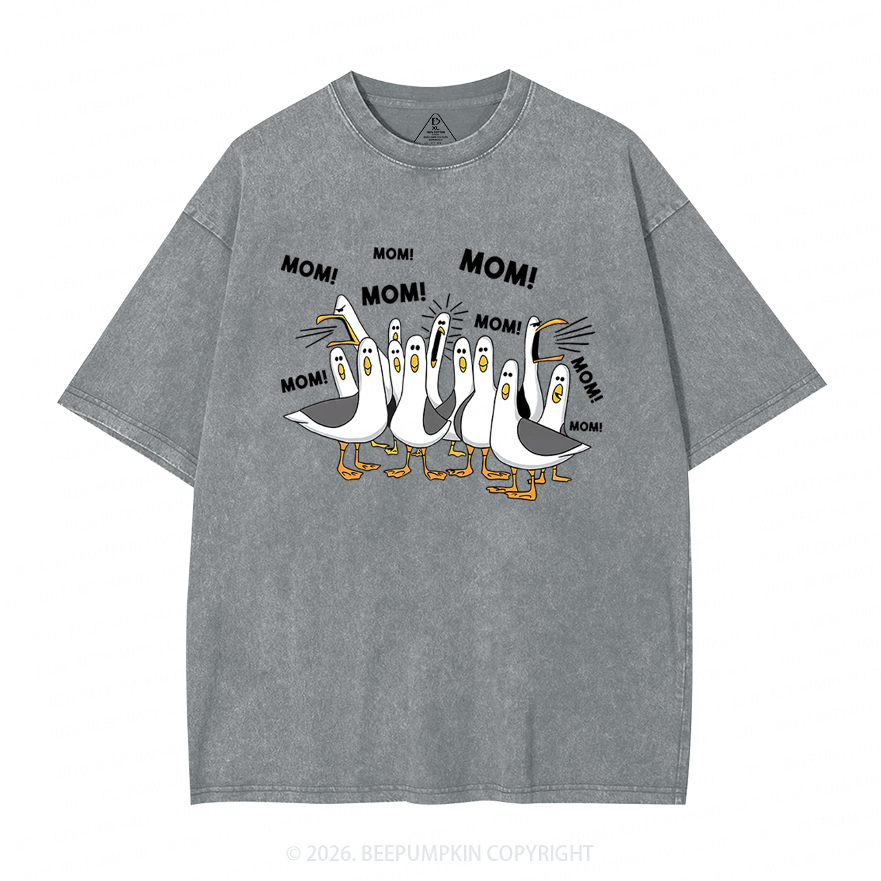 Seagulls Mom Adult Washed T-Shirts