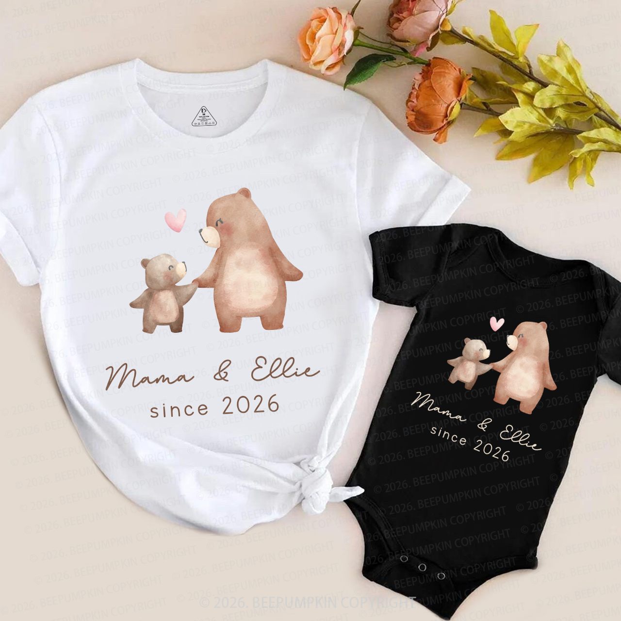 Personalized 1st Mother's Day Since Year Mom&Me Matching T-Shirts
