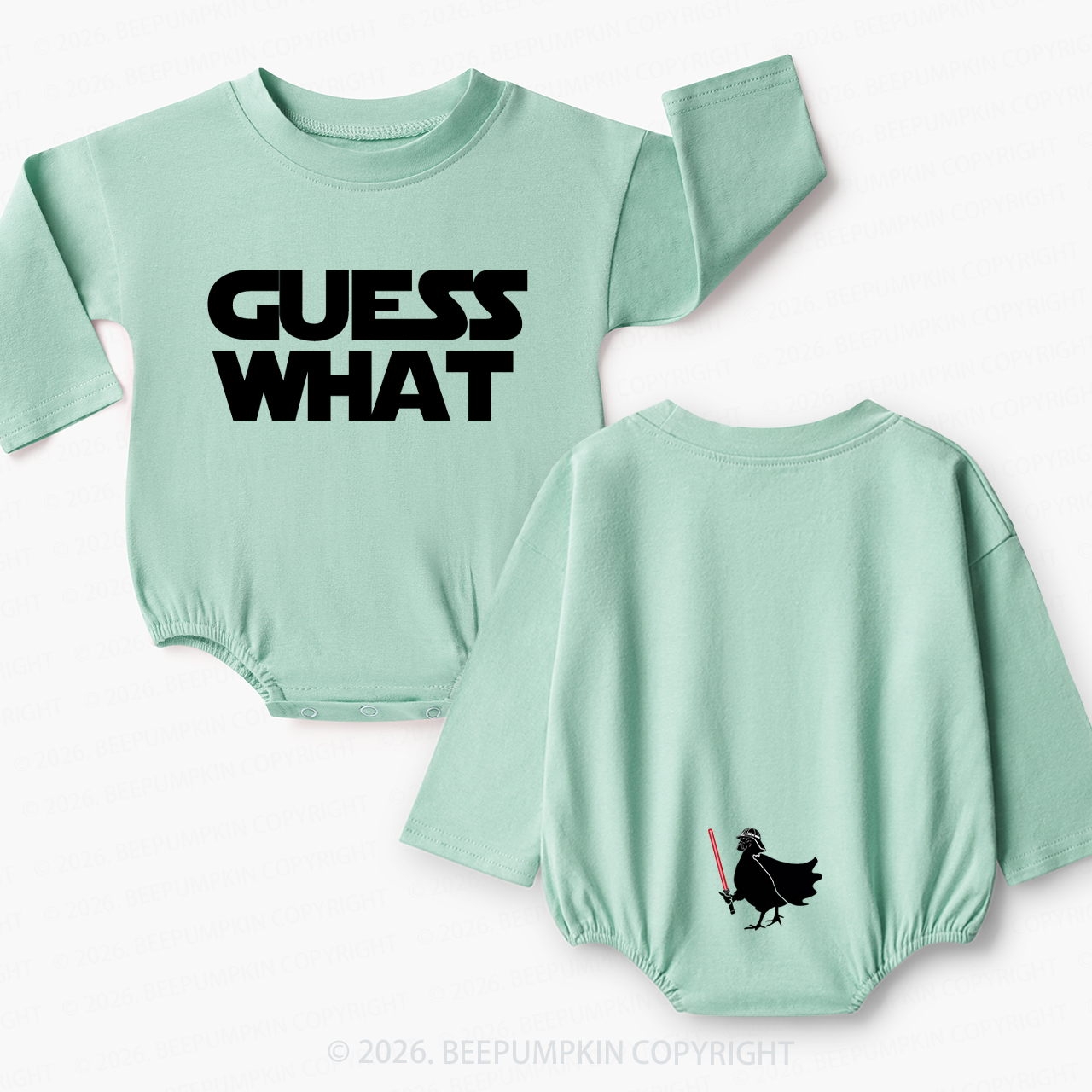 Galaxy Guess What Chicken Butt Baby Bubble Romper