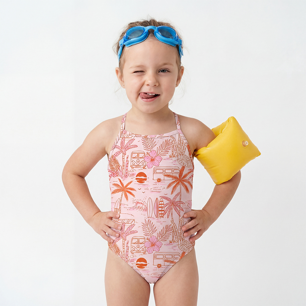 Beach Camper Girls Halter Tie Swimsuit