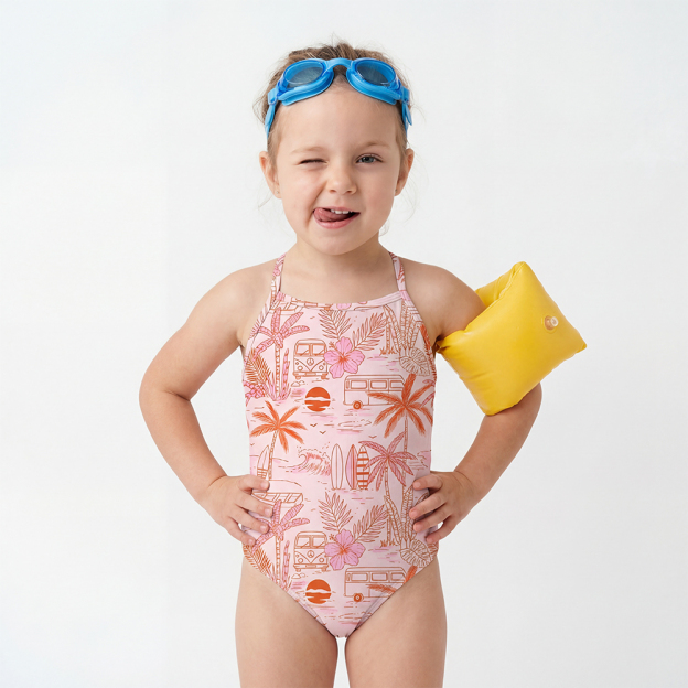 Beach Camper Girls Halter Tie Swimsuit