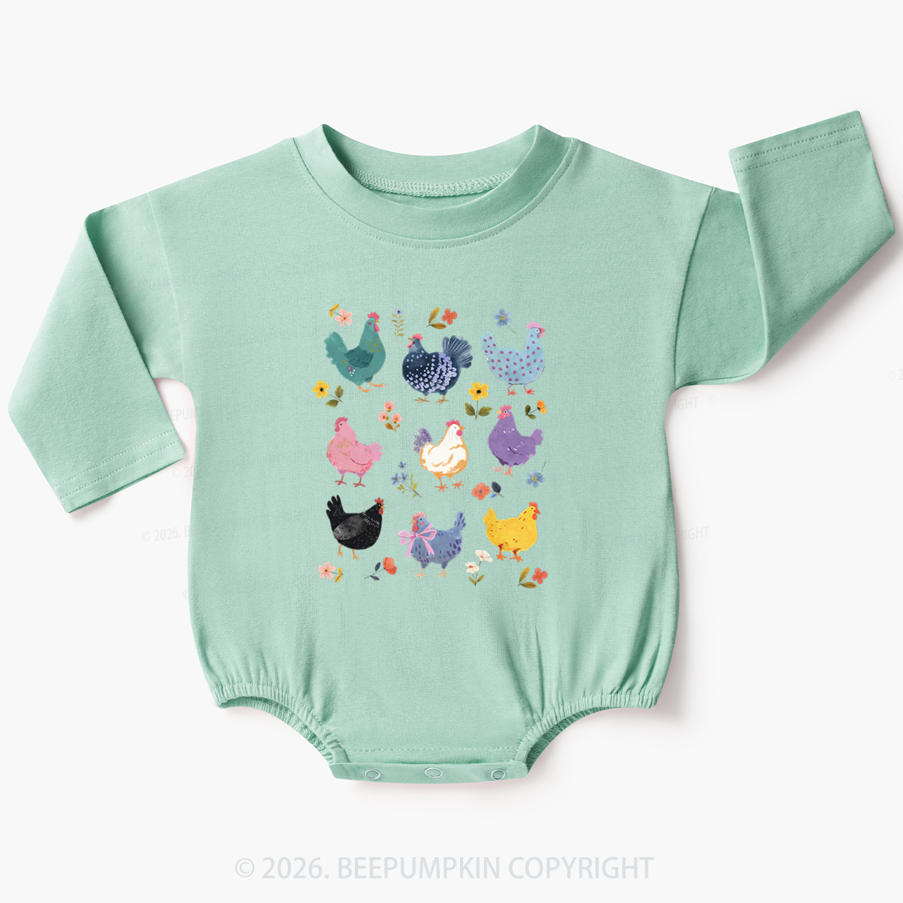 Funny Chicken Lovers Baby Bubble Romper