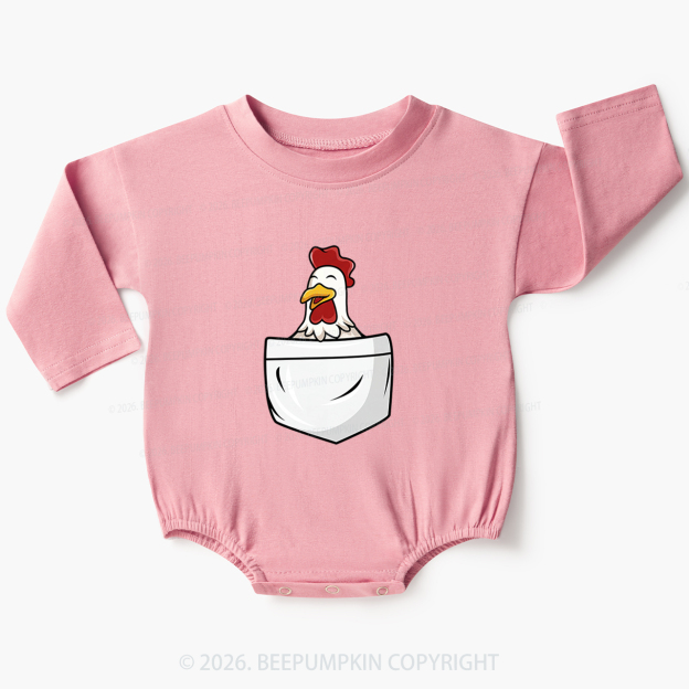 Pocket Chicken Baby Bubble Romper