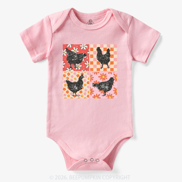 Chickens Farm Animals  Bodysuit