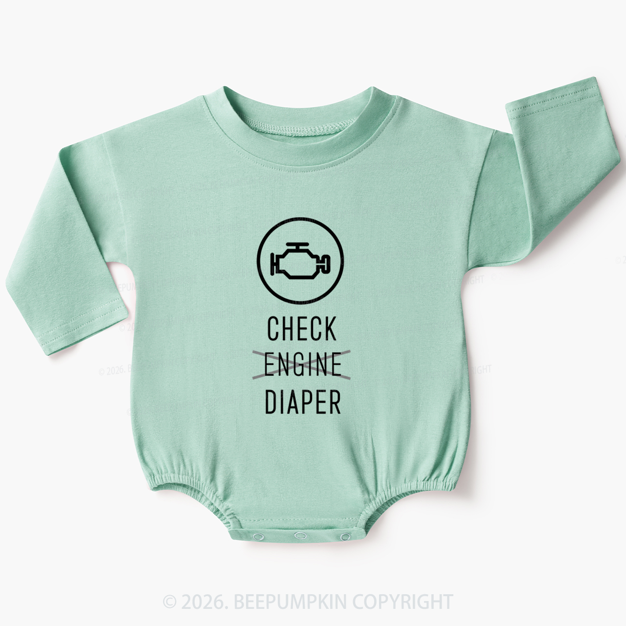 Check Engine Diaper Baby Bubble Romper