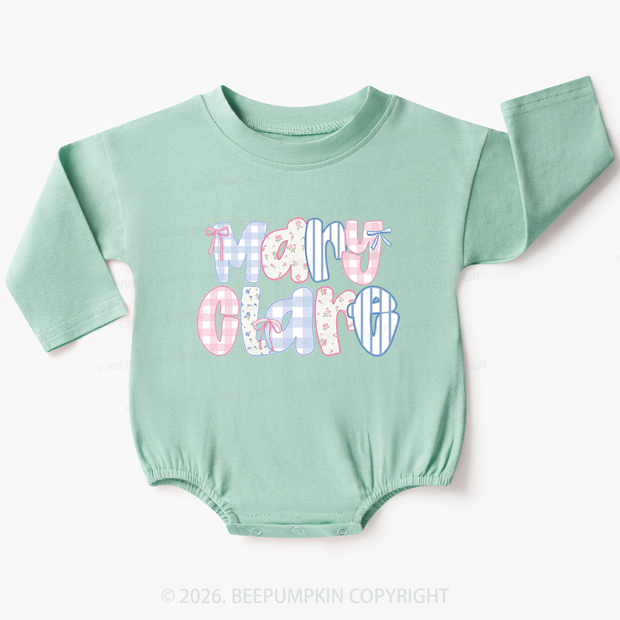 Personalized Name Candy Letters Baby Bubble Romper