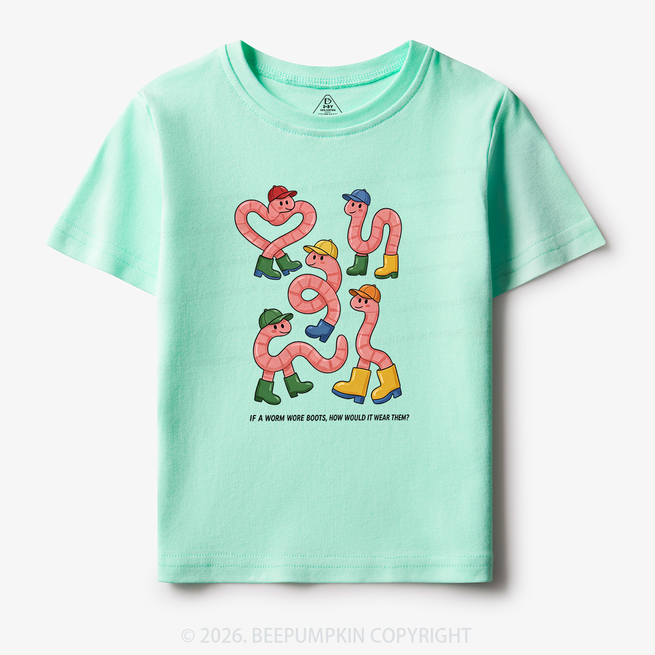 Funny Retro Worm Boots Toddler&Kid's Tees