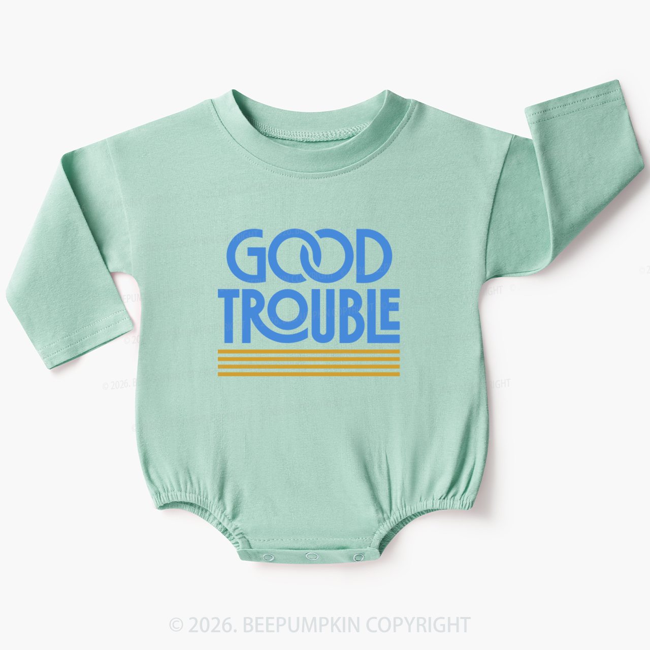 Good Trouble Retro Baby Bubble Romper