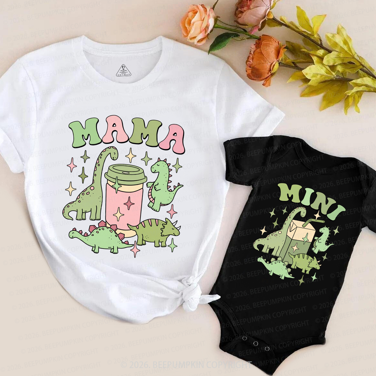 Dinosaur Mama Mini Mom&Me Matching T-Shirts