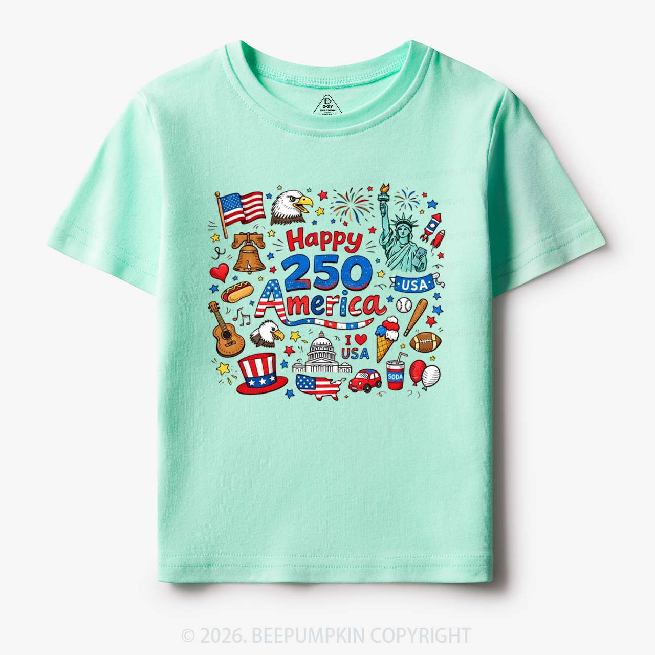 Happy 250 America Toddler&Kid's Tees