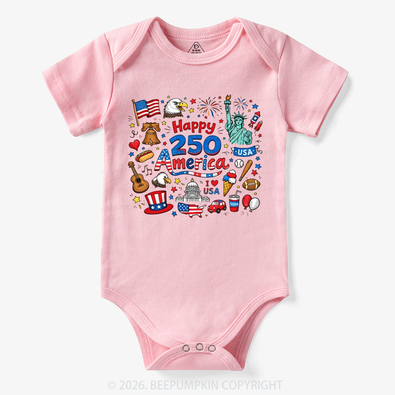 Happy 250 America Bodysuit