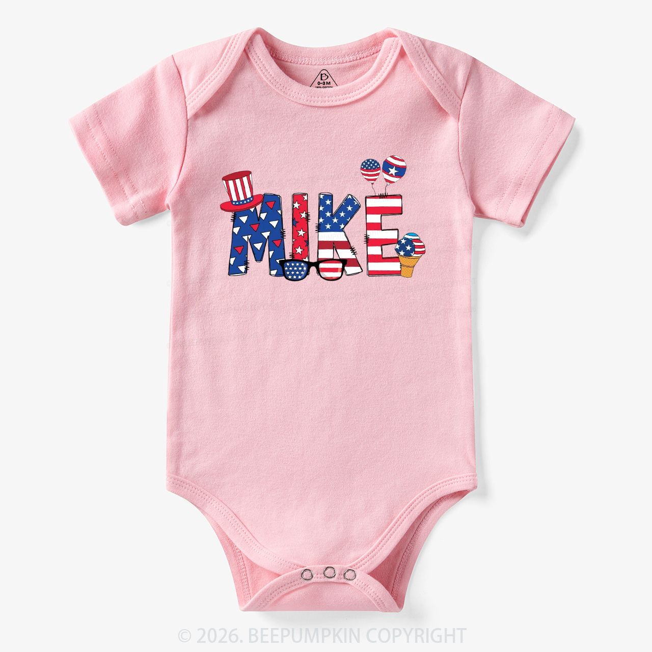 Personalized 4th Of July USA Patriotic Bodysuit