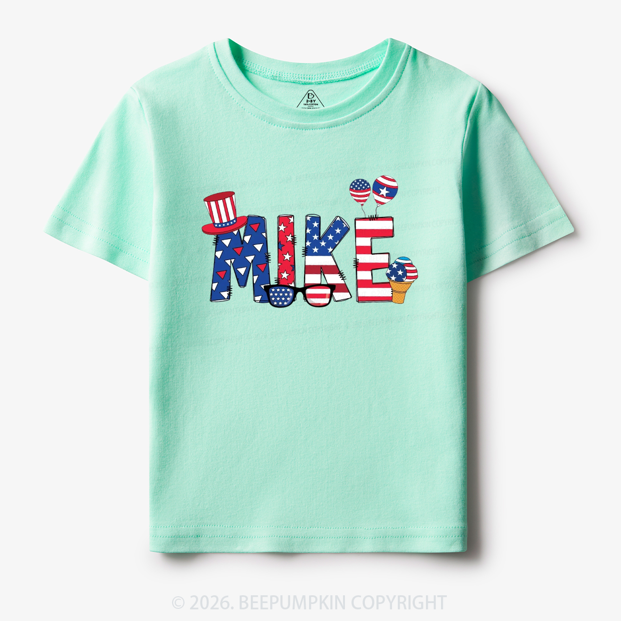 Personalized 4th Of July USA Patriotic Toddler&Kid's Tees