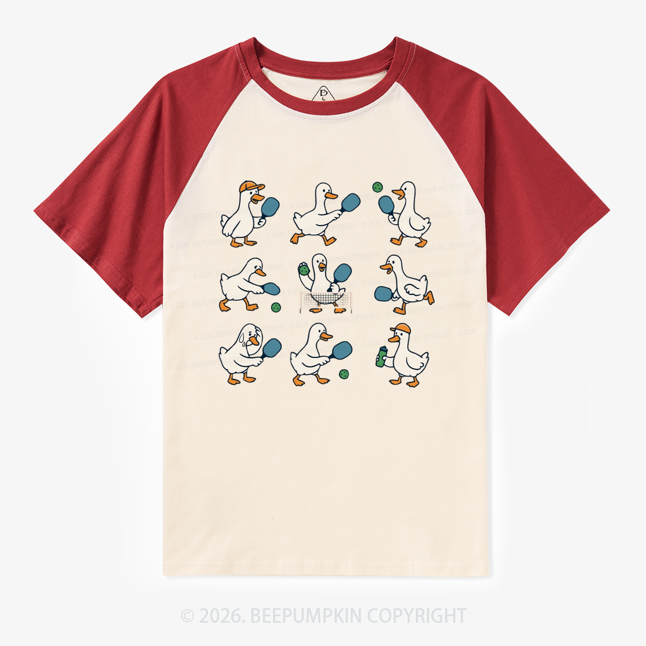 Funny Goose Pickleball Retro Raglan T-shirt