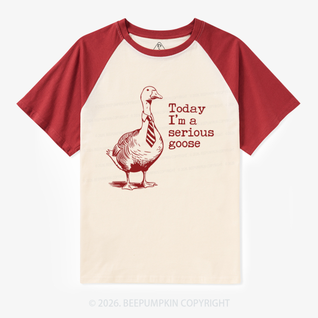 Today I'm A Serious Goose Retro Raglan T-shirt