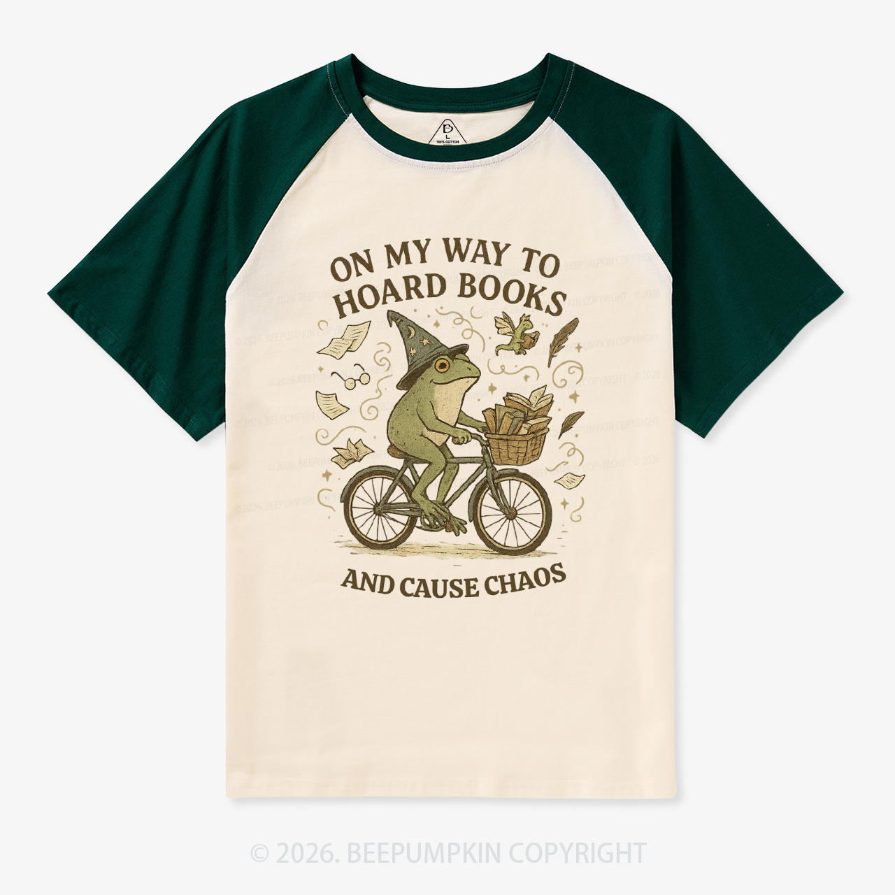 On My Way To Hoard Books And Cause Chaos Retro Raglan T-shirt