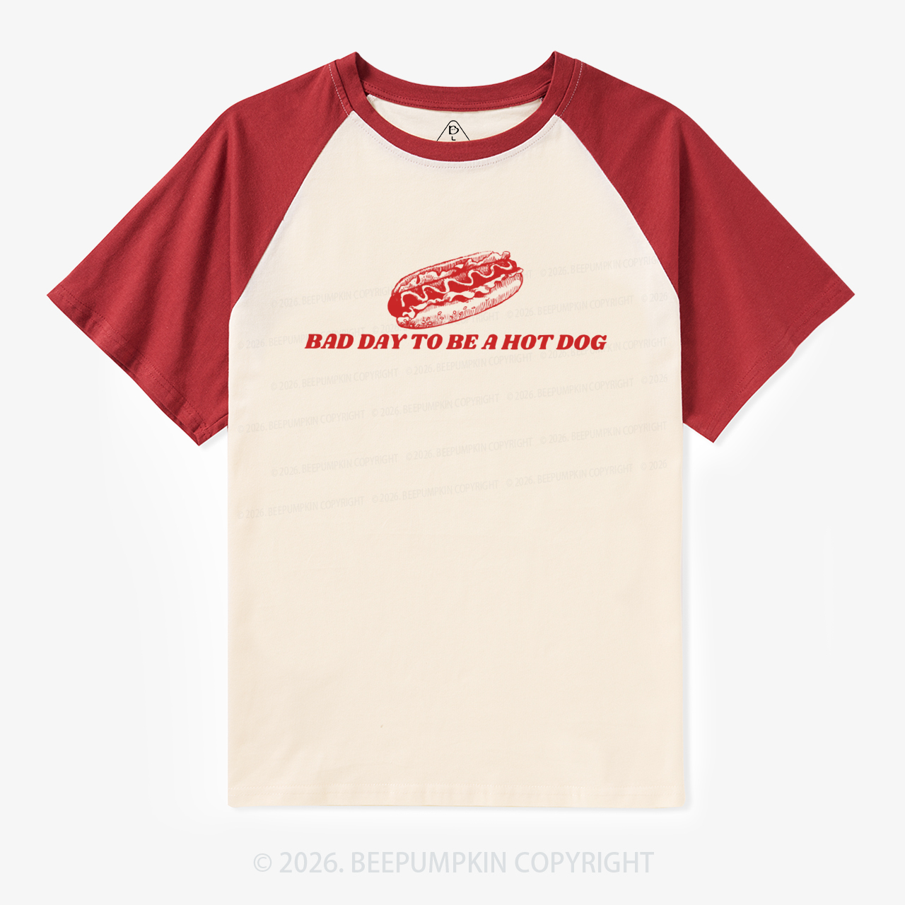 Bad Day To Be A Hot Dog Retro Raglan T-shirt