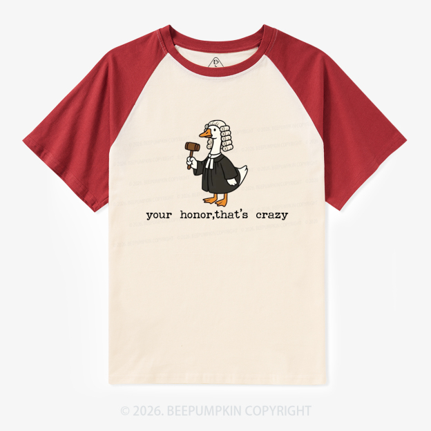 Your Honor That's Crazy Goose Retro Raglan T-shirt
