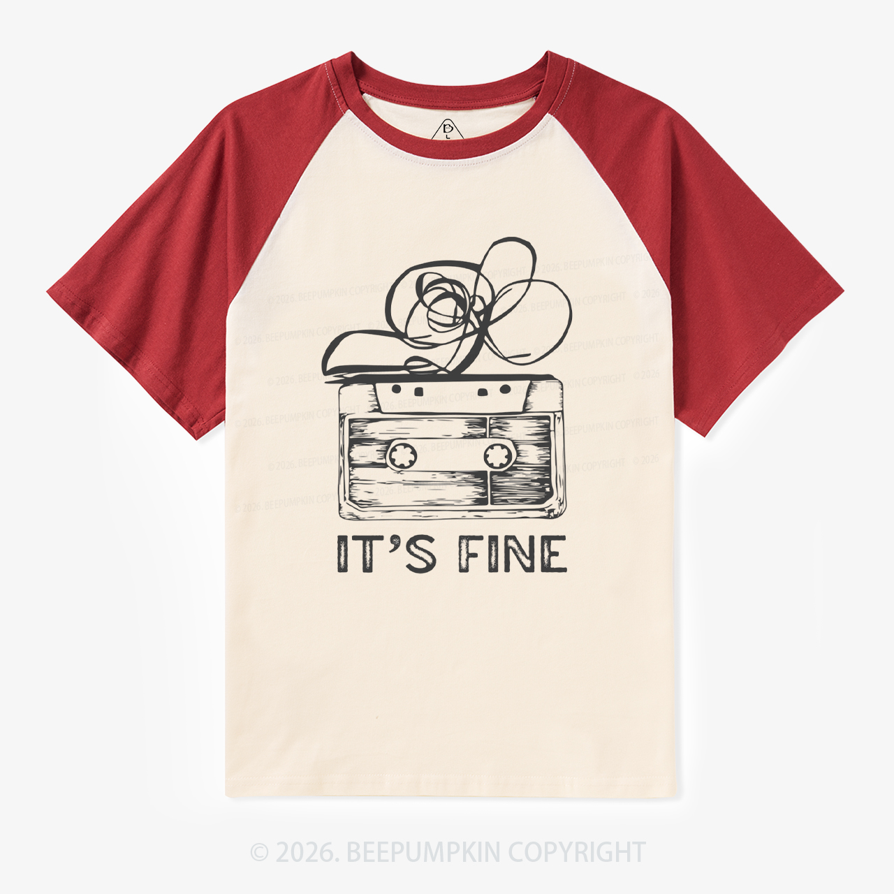 Retro Cassette Tape Raglan T-shirt