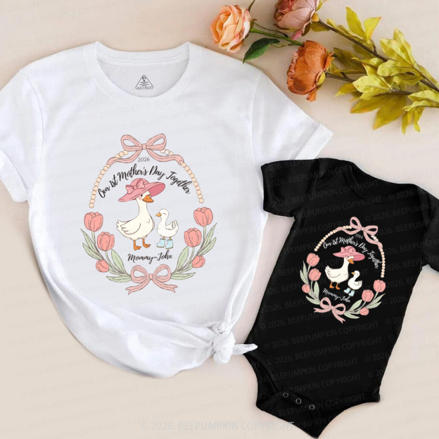 Personalized Goose Our First Mother’s Day Together Mom&Me Matching T-Shirts