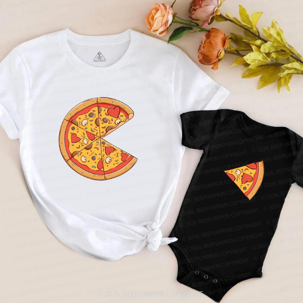 Cute Pizza Piece Mom&Me Matching T-Shirts
