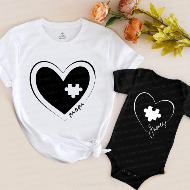 Heart Puzzle and Missing Piece Mom&Me Matching T-Shirts