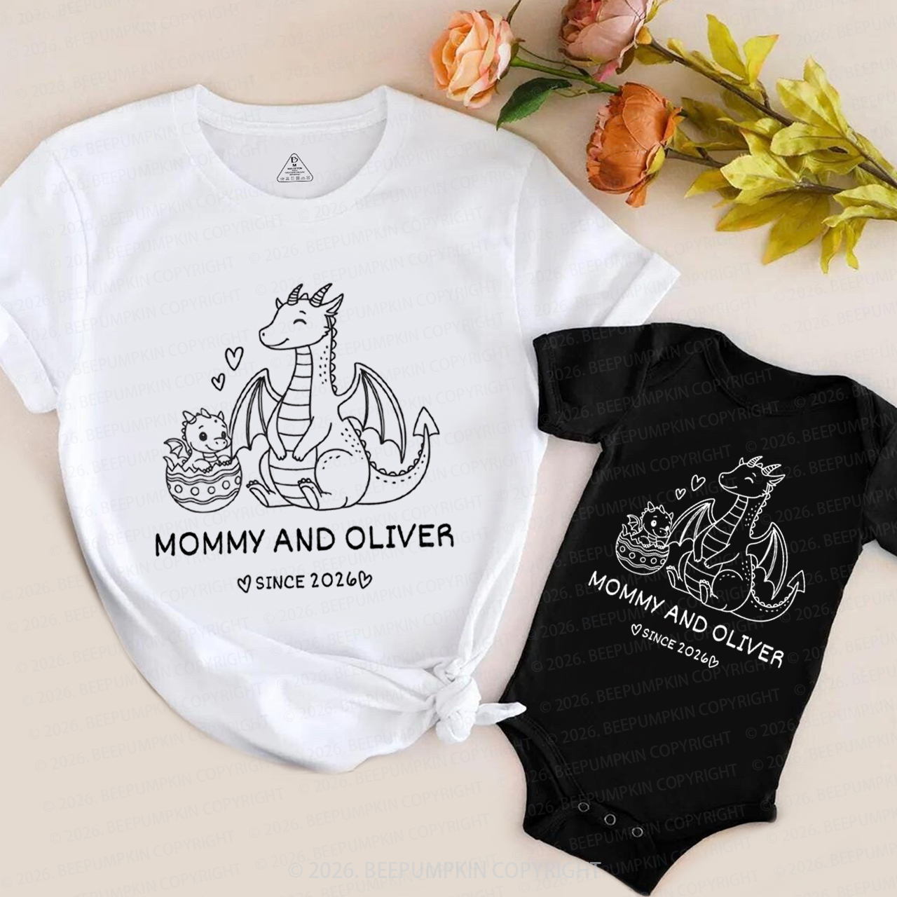 Personalized Fantasy Dragon Mom&Me Matching T-Shirts