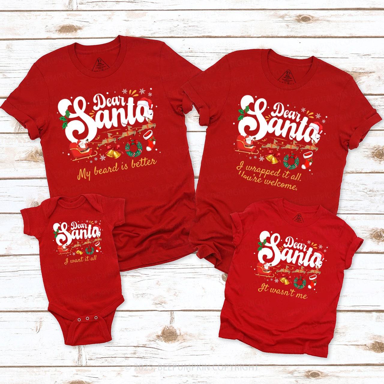 Personalized Dear Santa Family Matching T-Shirts Beepumpkin