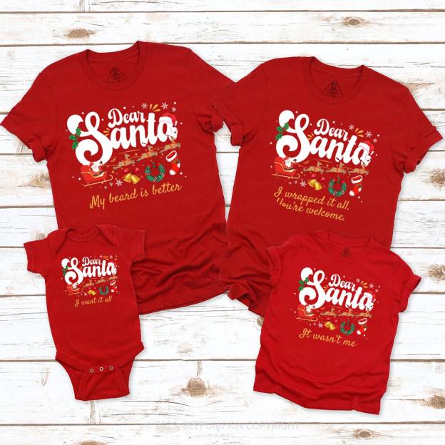 Personalized Dear Santa Family Matching T-Shirts Beepumpkin