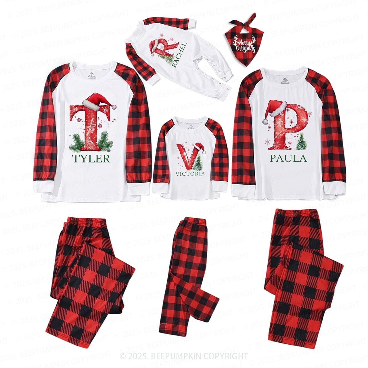 Personalized Winter Wonderland Letters Family Matching Pajamas