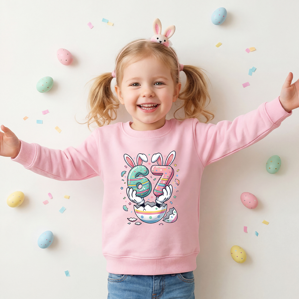 67 Easter Bunny Funny Kid's Sweatshirt