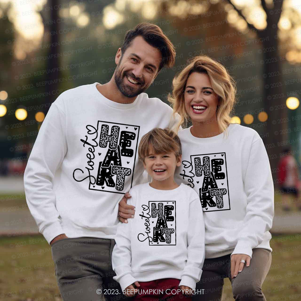 Leopard Sweet Heart Matching Valentine‘s Sweatshirt