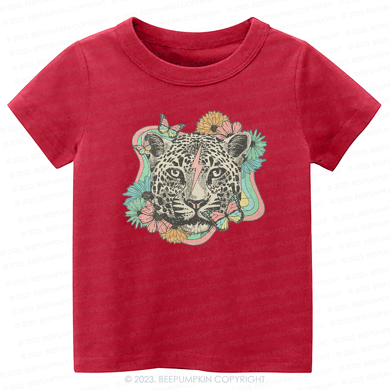 Wild Flower Animal Leopard -Toddler Tees
