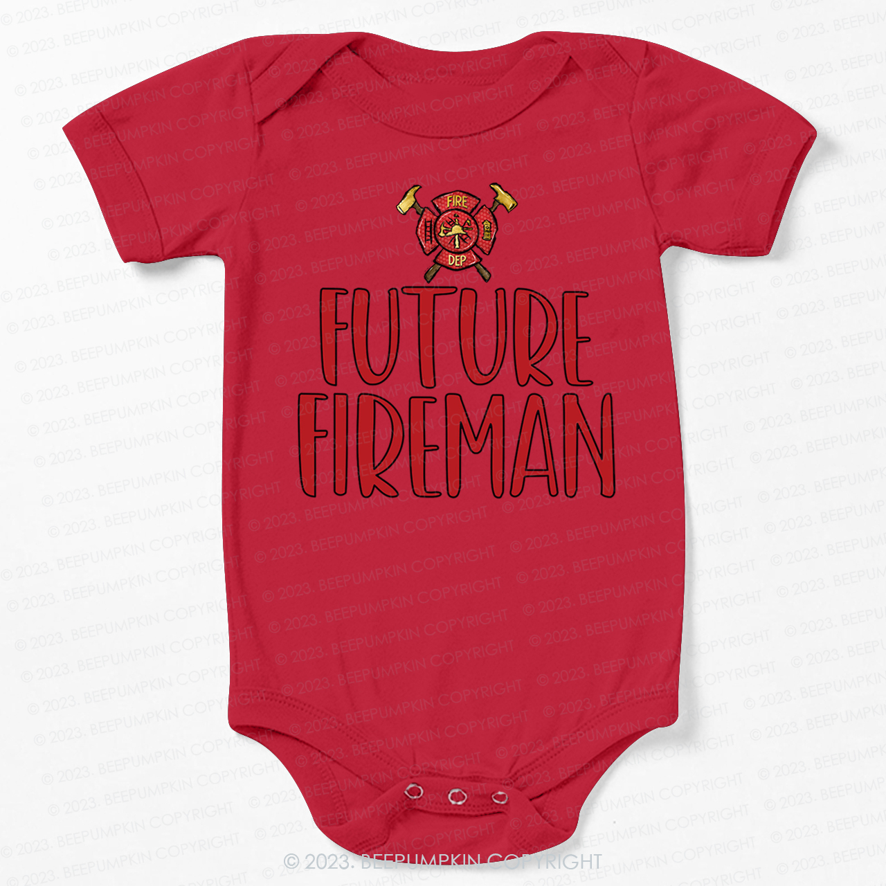 Future Fireman Firetruck Bodysuit For Baby