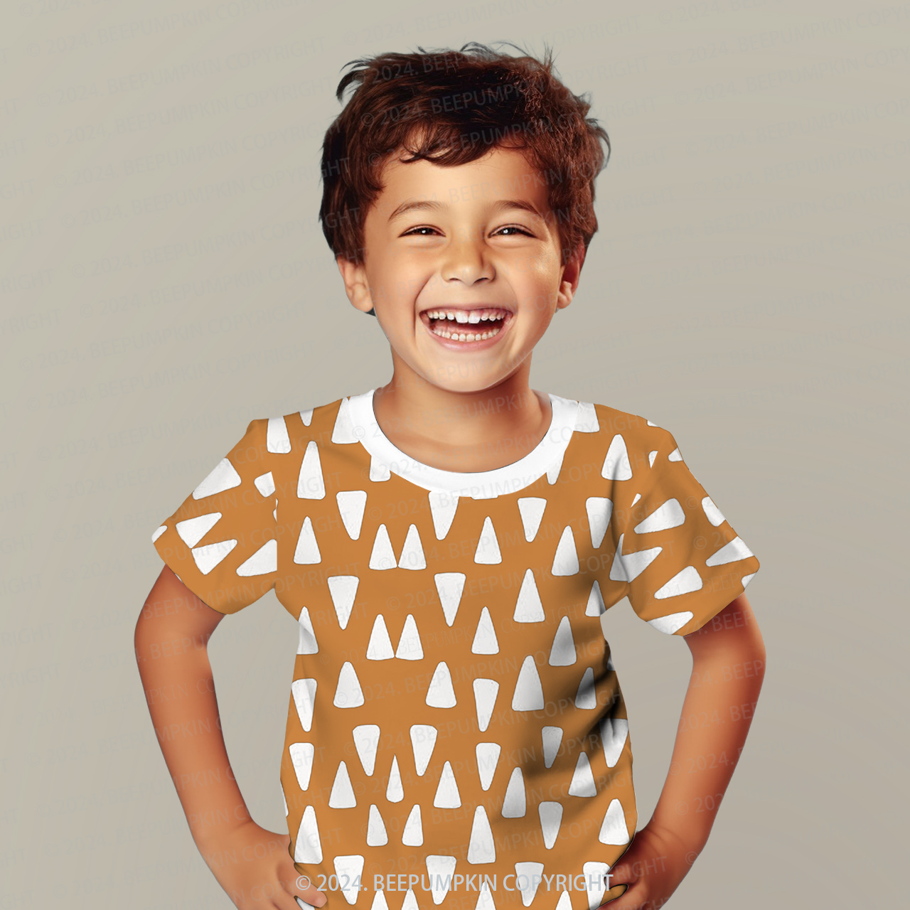 Orange Rounded Triangle All Over Print Kids Tees