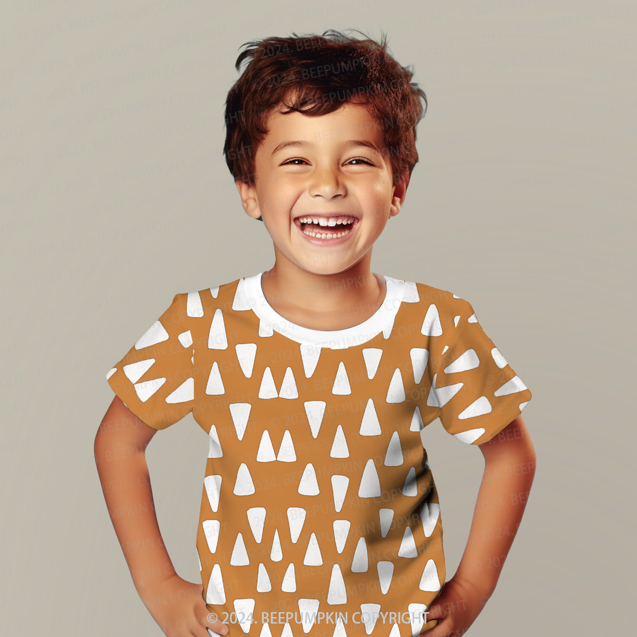 Orange Rounded Triangle All Over Print Kids Tees