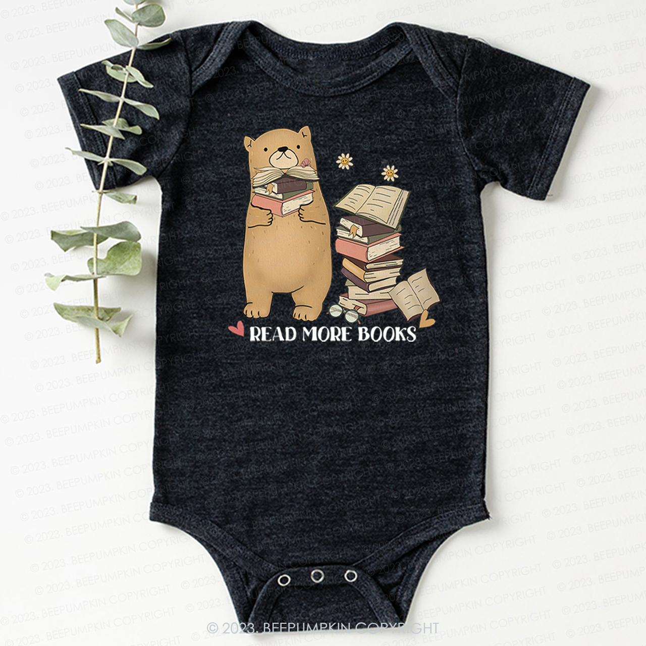 Book Lover Teddy Bear Retro Bodysuit For Baby