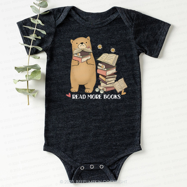 Book Lover Teddy Bear Retro Bodysuit For Baby