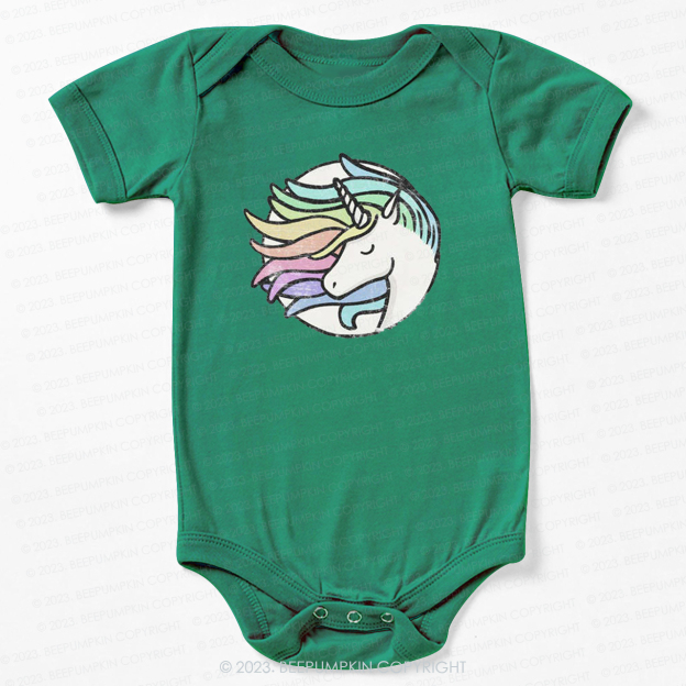 Rainbow Girls Unicorn Bodysuit For Baby