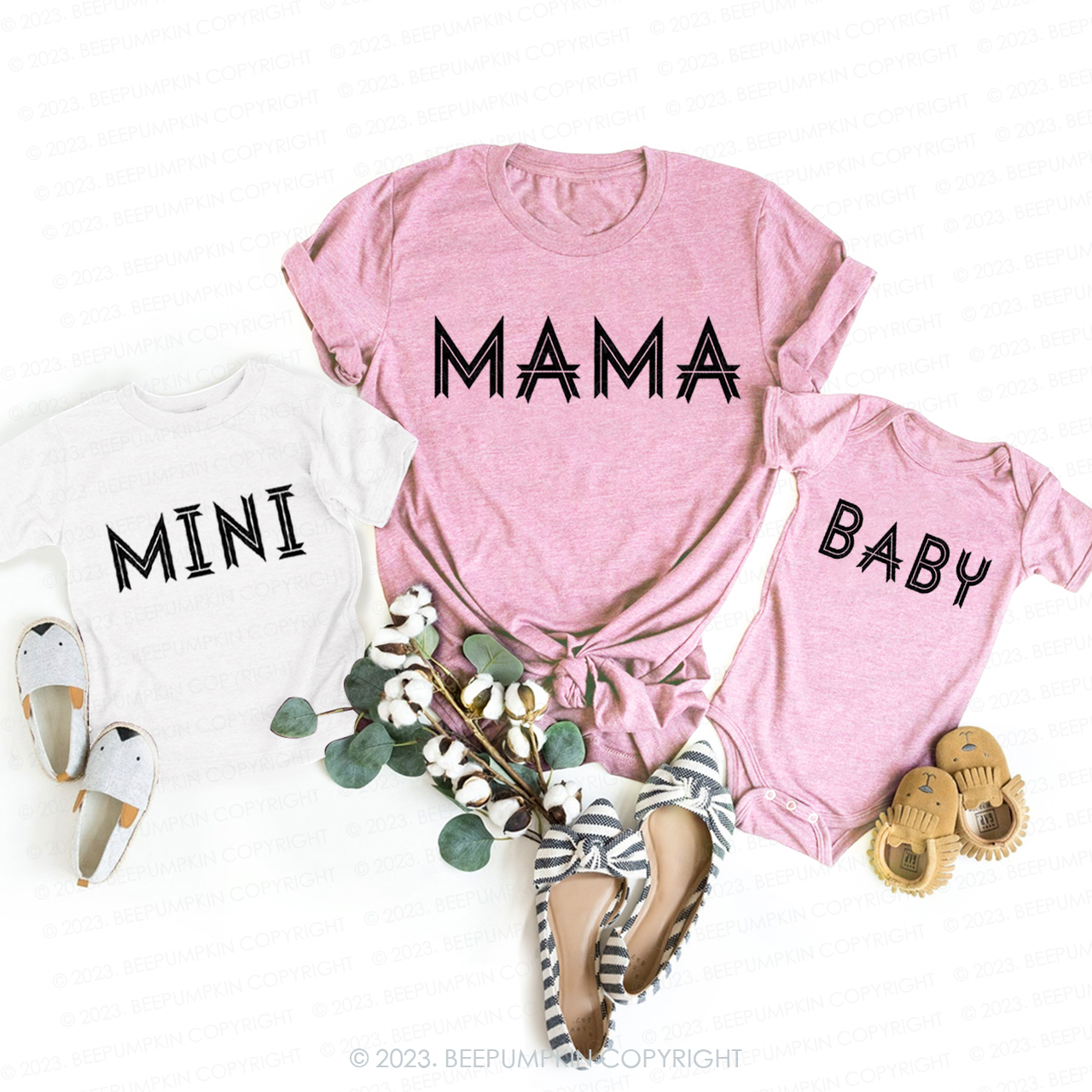 Mama Mini Square Characters T-Shirts For Mom&Me