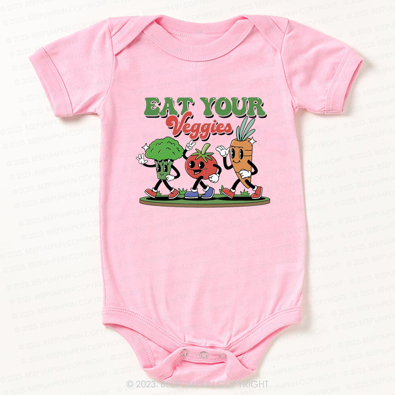 Retro Boho Eat Your Veggies Bodysuit For Baby