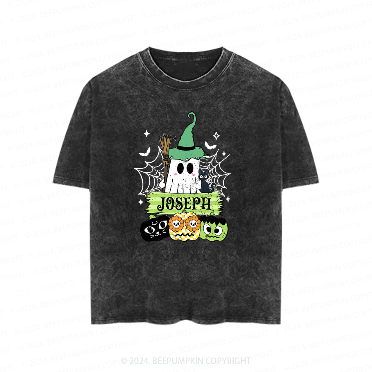Personalized Halloween Name Toddler&Kids Washed Tees          