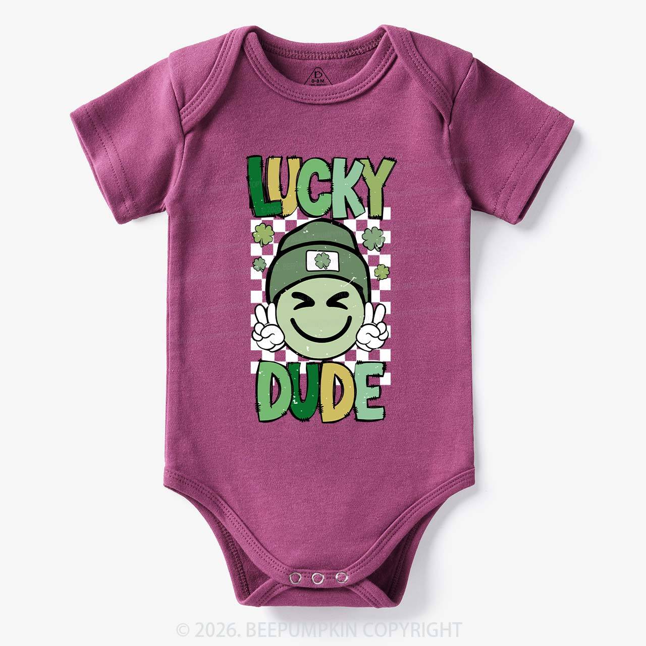 Retro Lucky Dude St.Patricks Day Bodysuit For Baby